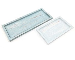Dienblad 16x39cm zee blauw