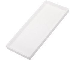 Dienblad, 30,5 x 12,7 cm, zeepdispenser, dienblad, sieradenorganizer, schaal voor toilet, commode, keuken, gootsteen voor sieraden, sleutels, zuiver wit