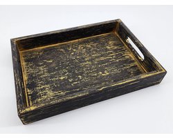 Dienblad 3,5x25cm zwart/goud