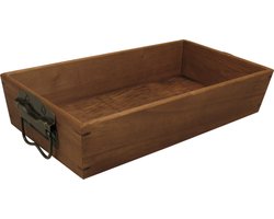 Dienblad - 36x19x7.5cm - hout - oudbruin - 1 stuks