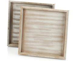 Dienblad 60x60 houten vintage shabby chic geschikt voor dagelijks gebruik geweldige decoratie 25x25 + 25x25 dienblad 60x60