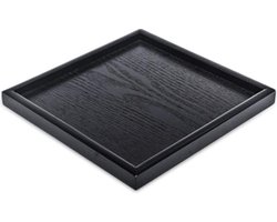 Dienblad 60x60 Vierkante Houten Thee Koffie Snack Voedsel Antislip Lade voor Thuis Keuken Restaurant 30x30x2cm Zwart dienblad 60x60
