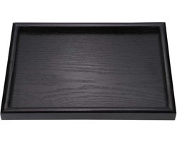 Dienblad 60x60 Zwart massief hout Theeblad-Koffie Rechthoekig-Snack-Eten-Maaltijden Multifunctioneel dienblad voor café-Restaurant-Hotel-Home-Shop(30 * 20 * 2cm) dienblad 60x60
