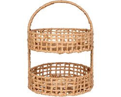 Dienblad Anadia - Natuurlijk Papier en Metaal | ø29x39 cm - House Nordic - Dienbladen - Bruin - Dienbladen -