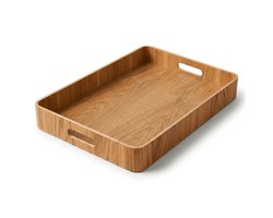 Dienblad Bamboe met Handgrepen – L42 x B31 x H5 cm – Serveerblad Hout – Tray – Rechthoekig