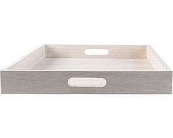 Dienblad beige hout 36x36x5cm
