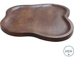 Dienblad Breckenridge | Large | Walnoot Hout | Handgemaakt | Ø45 x H45 cm
