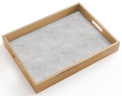 Dienblad hout 40x30 cm - Schootdienblad - Grijs - Beton - Neutraal - Borrelplank rechthoek - Plateau dienbladen
