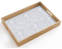 Dienblad hout 40x30 cm - Schootdienblad - Grijs - Terrazzo-effect - Beton - Borrelplank rechthoek - Plateau dienbladen