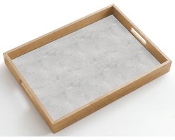 Dienblad hout 50x35 cm - Schootdienblad - Grijs - Beton - Neutraal - Borrelplank rechthoek - Plateau dienbladen