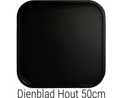 Dienblad Hout Groot 50x50cm Vierkant Zwart | Decoratieve Houten Dienbladen