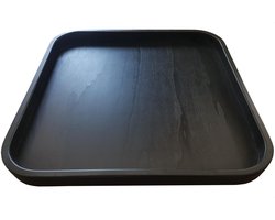 Dienblad Hout Groot 60x60cm Vierkant Zwart | Decoratieve Dienbladen Houten Accessoires | Presenteerbladen Decoratief Dienblad Plateau | King Mungo