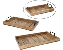 Dienblad - Hout - Rechthoek - 38 x 25 x 5 cm