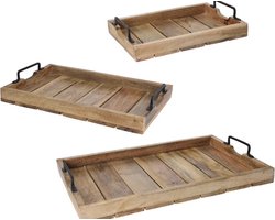 Dienblad - Hout - Rechthoek - 57 x 38 x 4 cm - Varios