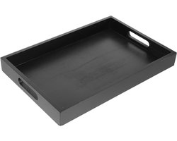 Dienblad Hout - Serveerschaal Snackbord - Maaltijden Serveren - Natuurlijk Hout Materiaal - 36x24x4 cm - Zwart