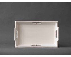 Dienblad hout wit 38x24x6 cm