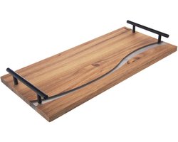 Dienblad Houten met Handgrepen RIVER 42x20x4,5 cm - Serveer Plateau - Serveerplateau