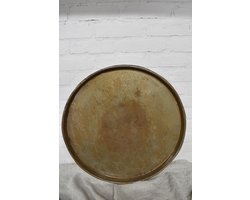 Dienblad India Ø 54 cm - Metalen dienblad oud geleefd - serveerschaal - onderzetter decoratie item - sober vintage industrieel urban