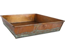 Dienblad "Jolijn" oud messing vierkant metaal 25x25x5cm