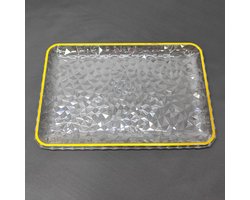 Dienblad – Luxe Transparant Design met Goud Rand – 39 x 26 x 2.3 cm