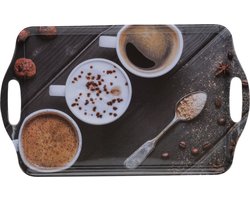 Dienblad Melamine – 38x23 cm – Koffie Design – 4 Soorten – 1 Willekeurig Geleverd