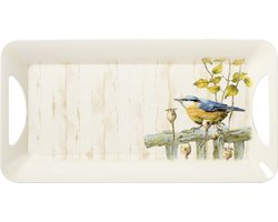 Dienblad Melanine langwerpig met handvatten vogel Kantori