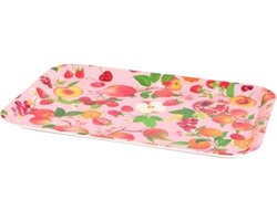 Dienblad met Appels / Granaatappels / Planten- Roze - 43 x 31 cm - Kunststof - Serveerblad - Serveren - Keuken
