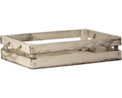 Dienblad met koord 2-lats/old look,groot / Decoratieve houten kist met koord/ Opbergkist met touw/ Vintage opbergkist met touw / Cadeaukist