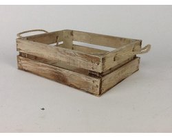 Dienblad met koord 2-lats/old look,klein /Decoratieve houten kist met koord /Opbergkist met touw/ Vintage opbergkist met touw/ Cadeaukistje
