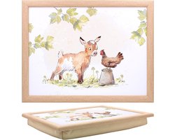 Dienblad met kussen - Eetplank - Maaltijd op schoot - Stabiele zitzakbasis - 44 x 33 cm - Multicolor