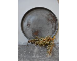 Dienblad metaal Ø 42cm - platte schaal - rond dienblad - serveerplateau - Onderzetter - plateau - Landelijke Robuust Stoer.