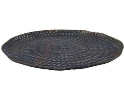 Dienblad metaal zwart/goud Ø38cm