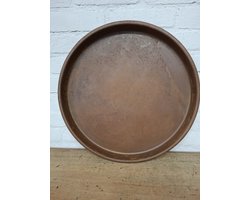 Dienblad - Metalen platte schaal 42 cm - serveer schaal - decoratief dienblad - onderzetter - industrieel - landelijk - stoer - robuust.