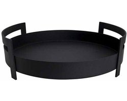 DIENBLAD OP VOET ZWART METAAL 26CM