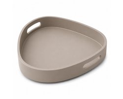 Dienblad Organisch Design – 30x30 cm – Taupe – Met Handgrepen – Modern & Multifunctioneel – Luxe Tray voor Keuken, Woonkamer en Badkamer