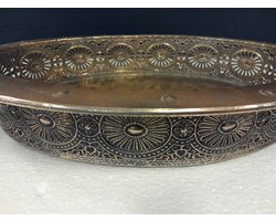 Dienblad - Oud Goud - Ovaal - 48x28x7cm - Metaal - Boltze.