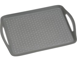 Dienblad Rechthoekig - Anti-slip Dienblad - Diep dienblad met antislip - Met handvatten - 45.5 x 32 x 4.5 Cm - Kleur: Grijs