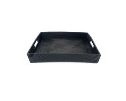 Dienblad rechthoekig - rotan - 47 cm zwart