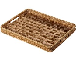 Dienblad Replica - Serveerplateau - Dranken Serveren - Imitatie Rotan Materiaal - 40 x 25 cm - Multicolor