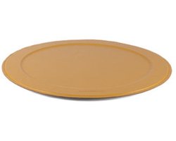 Dienblad | Rond - GoudGeel 46cm diameter in leer afwerking
