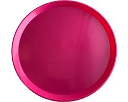 Dienblad - roze - kunststof - 34x2 cm - rond - serveerblad - vaatwasserbestendig
