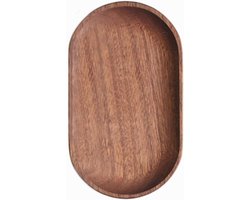 Dienblad - Serveerschaal - Houten plateau - Houten dienblad - Koffieplankje - Ovaal - Keukendienblad - Serveerplateau - Kopjesonderzetters - Serveerplank voor Ontbijt, Snacks & Kaas - 18*10cm