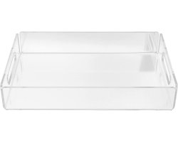 Dienblad - Stevig en Duurzaam voor Dagelijks Gebruik - Transparant - Keuken en Woonkamer - Vochtlekkage Preventie - Lichtgewicht - Handgrepen - Serveerblad - Serveerschaal