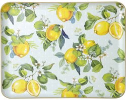 Dienblad van hout met een PU afneembare toplaag Lemon Wreath Mint