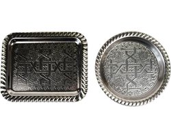 Dienblad van metaal - 22 x 18 cm - Zilver