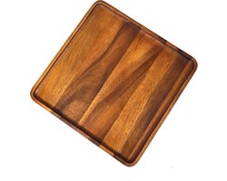 Dienblad Vierkant - Dienblad Hout - Acaciahout - 30.5 x 30.5 x 2 cm