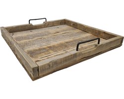 Dienblad vierkant hout 48 cm Dienbladvierkant met handvatten