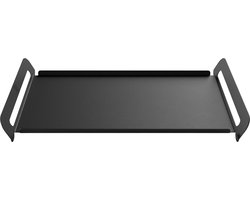 Dienblad Vigo | Zwart - Black | Uniek Design | Gepoedercoat Staal | Aluminium | 61 x 30 x 3 cm