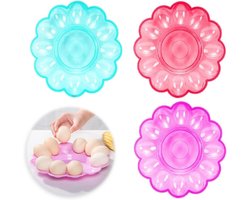 Dienblad voor 3 eieren in bloemenvorm - Praktisch eierbord van 24 cm - Robuust eierdienblad met eierhouder - Eierbakje voor ontbijt