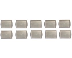 Dienblad wit/transparant - 52x35x3cm - set met 10 stuks